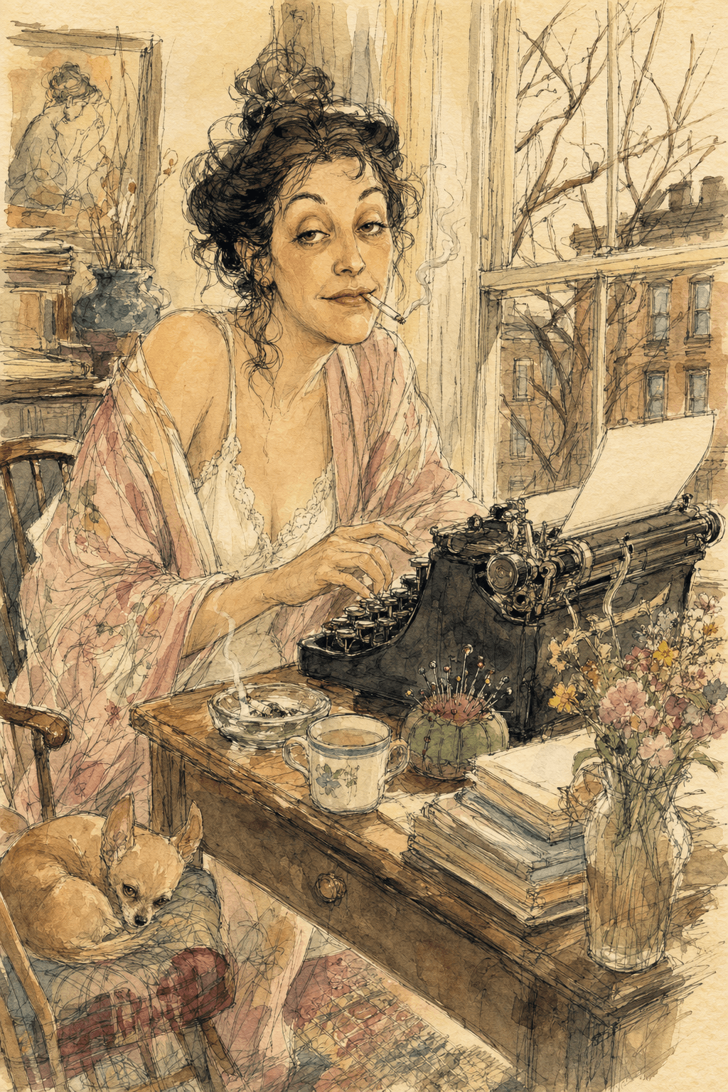 The Stripper at the Typewriter