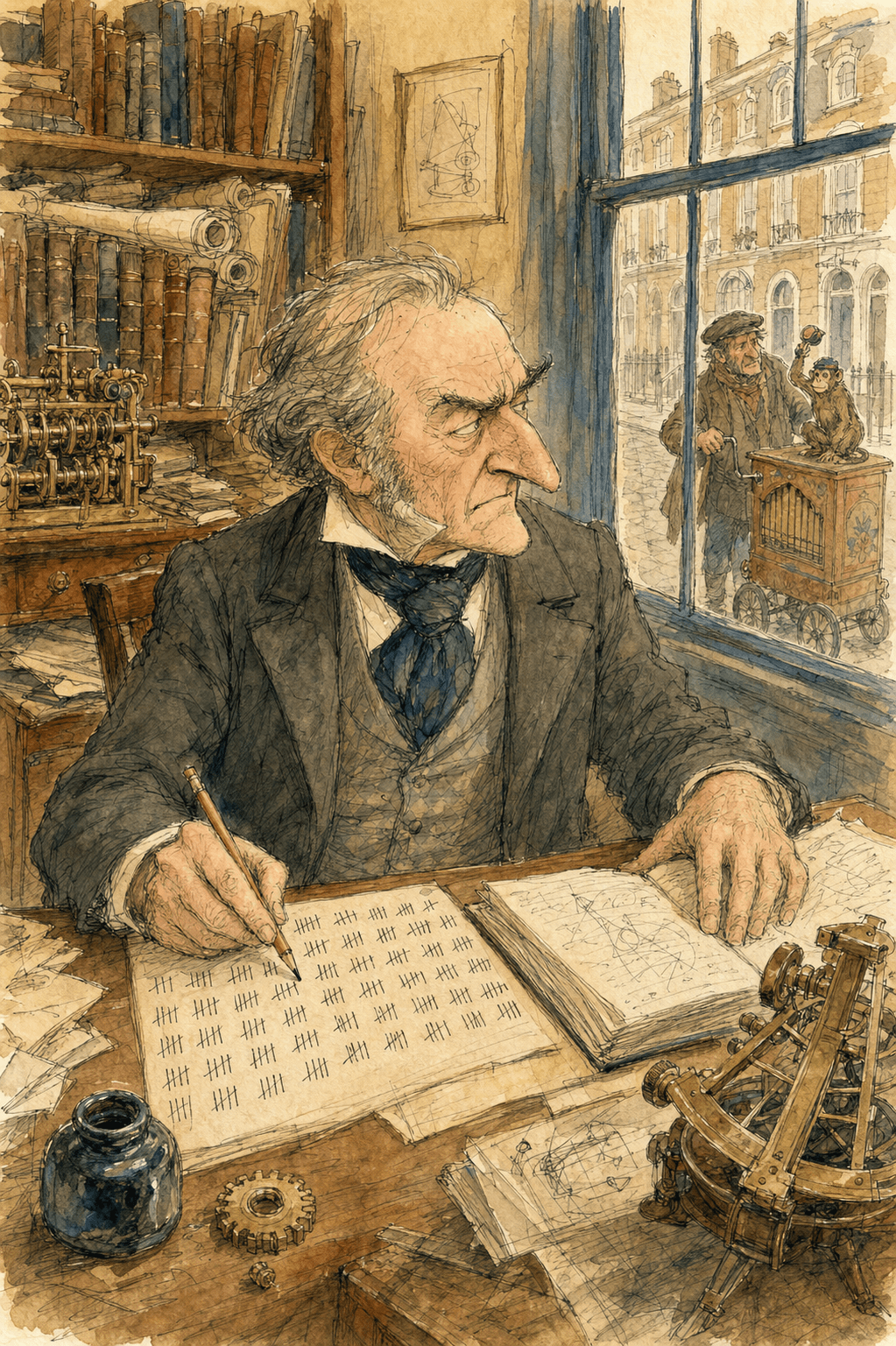 Illustration for The Man Who Counted the Hurdy-Gurdies