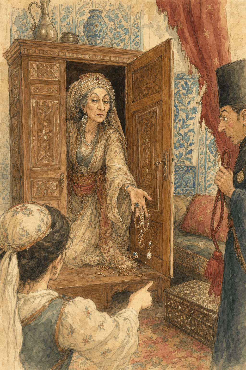 Illustration for The Woman Behind the Lattice